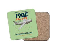 Thumbnail for Saab J 29F Tunnan design on light green 1 piece coaster