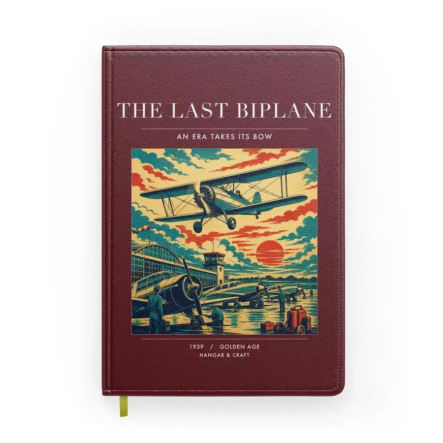 VINTAGE G4054 - The Last Biplane - Designed Notebooks design on darkred