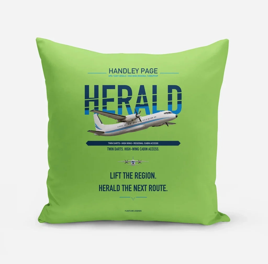 Handley Page HPR.7 Dart Herald design on light green pillow