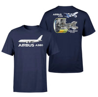 Thumbnail for Airbus A380 & GP700 Engine Designed Double-Side aviation t-shirt