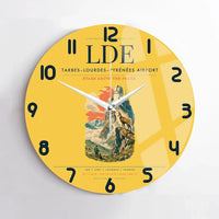 Thumbnail for Tarbes–Lourdes–Pyrénées Airport (LDE) design on yellow no frame wall clock
