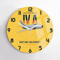 Thumbnail for Dassault Mystère IV A design on yellow no frame wall clock