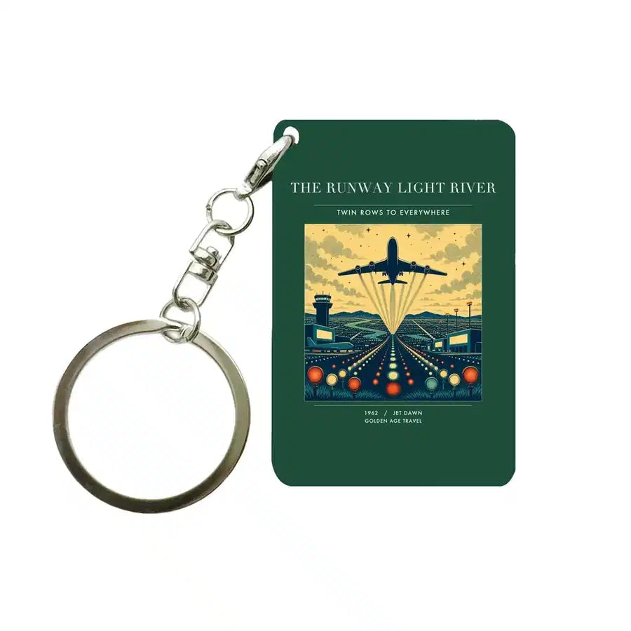 VINTAGE G4303 - The Runway Light River - Designed Key Chain design on darkgreen