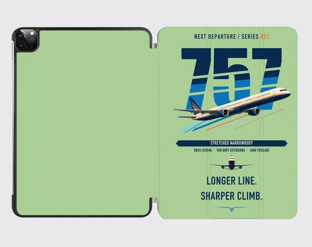 Boeing 757-300 design on light green ipad tablet case