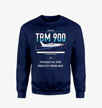 Thumbnail for Daher TBM 900 design on navy blue sweatshirt