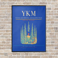 Thumbnail for Yakima Air Terminal (McAllister Field) YKM vertical canvas print - framed - blue background