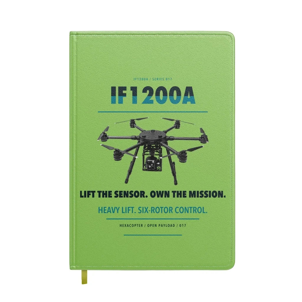 Inspired Flight IF1200A design on light green notebook
