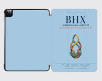 Thumbnail for Birmingham Airport (BHX) design on light blue ipad tablet case