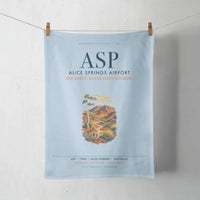 Thumbnail for Alice Springs Airport (ASP) design on light blue towel