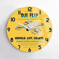 Thumbnail for DJI Flip design on yellow no frame wall clock