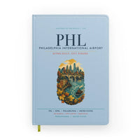 Thumbnail for Philadelphia International Airport (PHL) design on light blue notebook