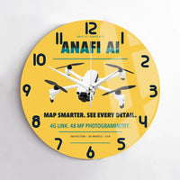 Thumbnail for Parrot ANAFI Ai design on yellow no frame wall clock