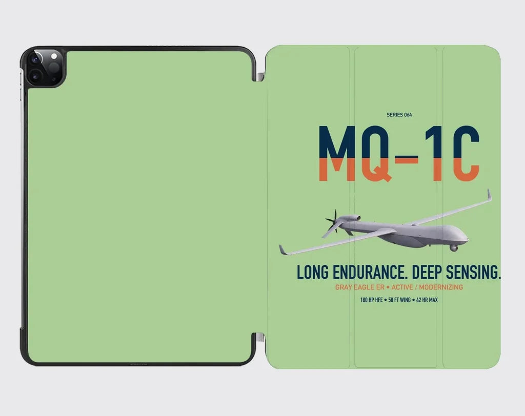 MQ-1C Gray Eagle ER design on light green ipad tablet case