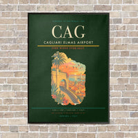 Thumbnail for Cagliari Elmas Airport CAG - Canvas Framed - Dark Green