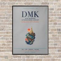 Thumbnail for Don Mueang International Airport Bangkok DMK vertical canvas print - framed - light gray background
