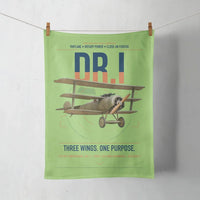 Thumbnail for Fokker Dr.I design on light green towel