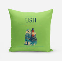 Thumbnail for Malvinas Argentinas International Airport (USH) design on light green pillow