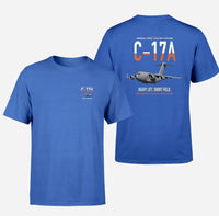 Thumbnail for C-17A Globemaster III design on blue double-side t-shirt, double-side print