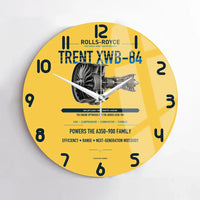 Thumbnail for TRENT XWB-84 design on yellow no frame wall clock