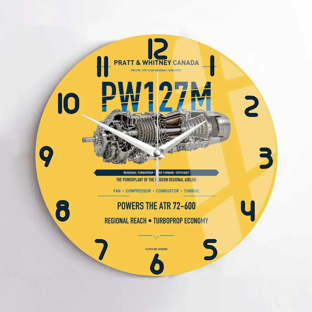 PW127M design on yellow no frame wall clock