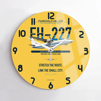 Thumbnail for Fairchild Hiller FH-227B design on yellow no frame wall clock