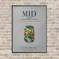 Thumbnail for Merida International Airport MID vertical canvas print - framed - light gray background