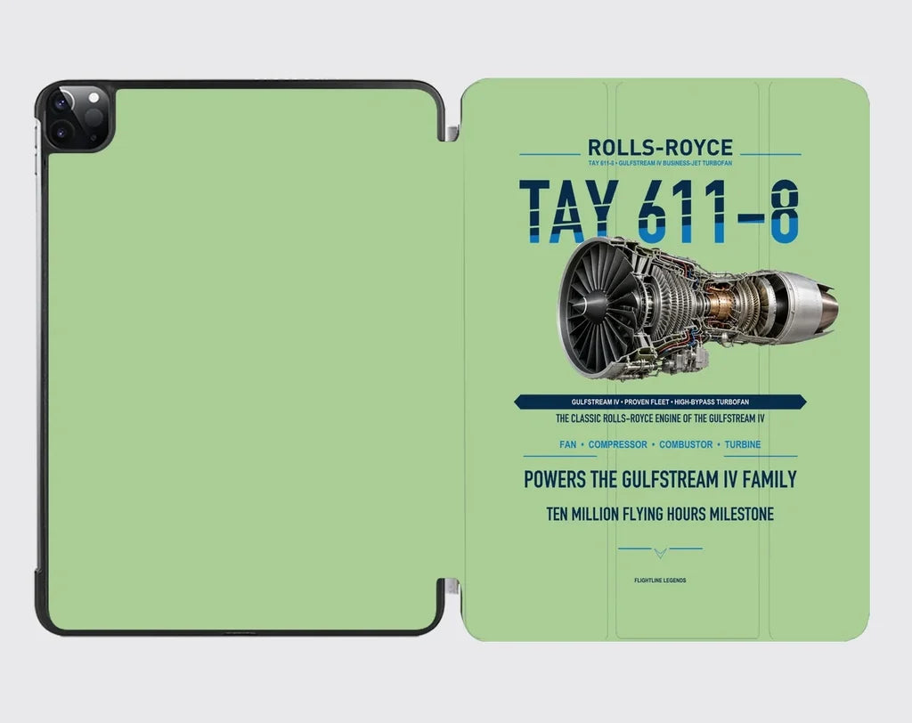 TAY 611-8 design on light green ipad tablet case
