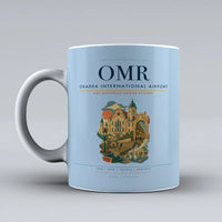 Thumbnail for Oradea International Airport (OMR) airport code design on light blue ceramic mug