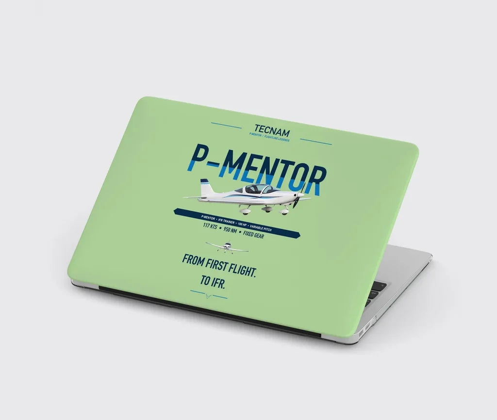 Tecnam P-Mentor design on light green MacBook case