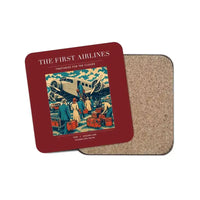 Thumbnail for The First Airlines - Designed Coasters design on dark red 1-piece