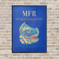 Thumbnail for Rogue Valley International–Medford Airport MFR vertical canvas print - framed - blue background