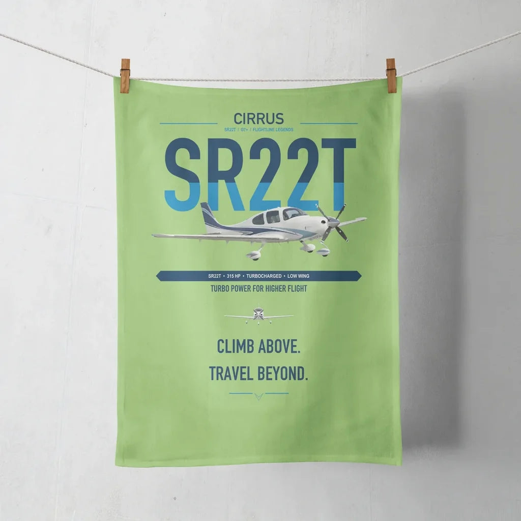 Cirrus SR22T design on light green towel