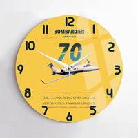 Thumbnail for Bombardier Learjet 70 design on yellow no frame wall clock