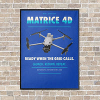 Thumbnail for DJI Matrice 4D vertical canvas print - framed - blue background