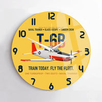 Thumbnail for T-6B Texan II Naval Aviator Training design on yellow no frame wall clock