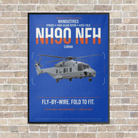 Thumbnail for NHIndustries NH90 NFH Caïman vertical canvas print - framed - blue background