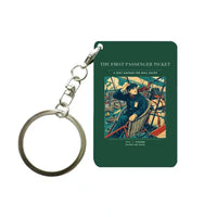 Thumbnail for VINTAGE G4321 - The First Passenger Ticket - Designed Key Chain design on darkgreen