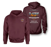Thumbnail for Canadair CL-415EAF design on dark red double-side hoodie, double-side print