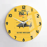Thumbnail for Kawasaki OH-1 design on yellow no frame wall clock