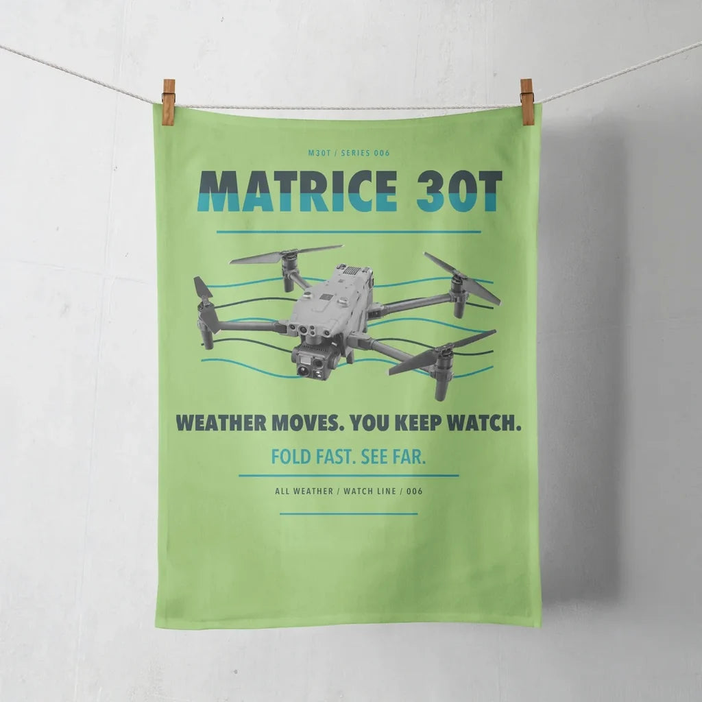 DJI Matrice 30T design on light green towel