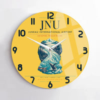 Thumbnail for Juneau International Airport (JNU) design on yellow no frame wall clock