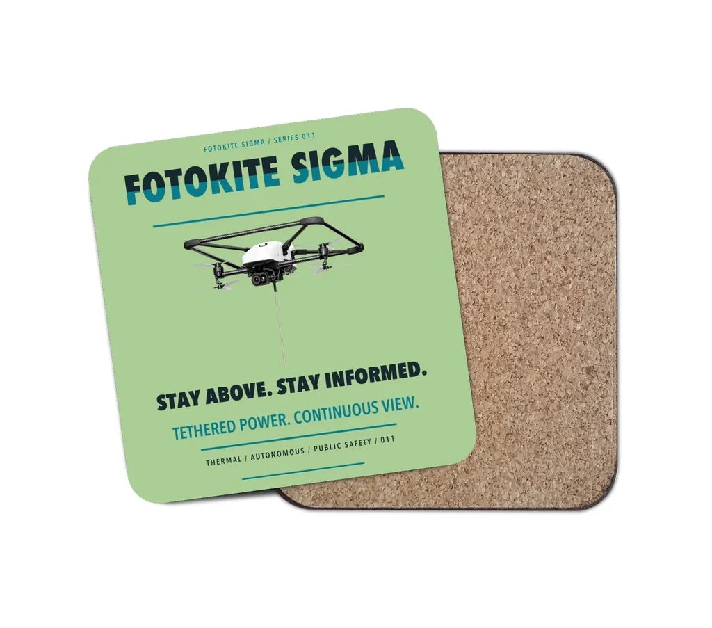 Fotokite Sigma design on light green 1 piece coaster