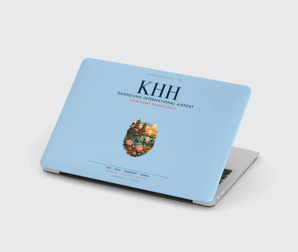 Kaohsiung International Airport (KHH) design on light blue MacBook case