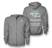 Thumbnail for Cessna Citation Encore+ design on gray premium zipped hoodie, double-side print