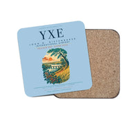 Thumbnail for Saskatoon John G. Diefenbaker International Airport (YXE) design on light blue 1 piece coaster