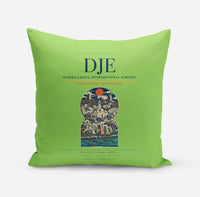 Thumbnail for Djerba-Zarzis International Airport (DJE) design on light green pillow