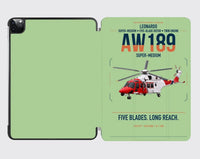 Thumbnail for Leonardo AW189 design on light green ipad tablet case