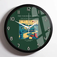 Thumbnail for VINTAGE G4178 - The Tailwheel School - Designed Wall Clocks design on darkgreen framed