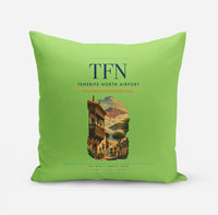 Thumbnail for Tenerife North Airport (TFN) design on light green pillow