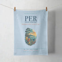 Thumbnail for Perth Airport (PER) design on light blue towel